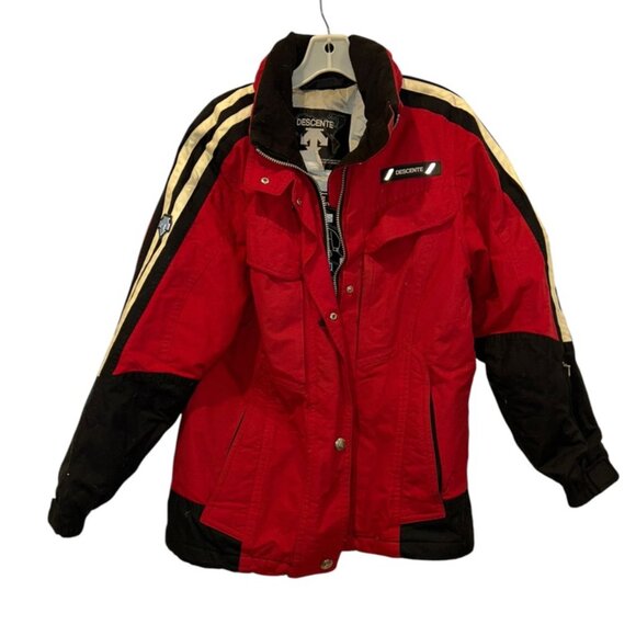 descente Vintage Ski red black classic high tech ski snow jacket 10 - Picture 1 of 9